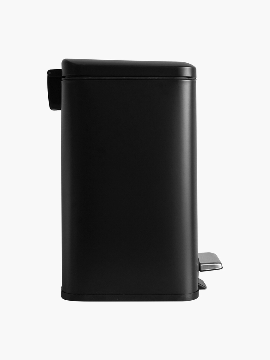 Ebony Stainless Steel Square Pedal Bin - 12 L