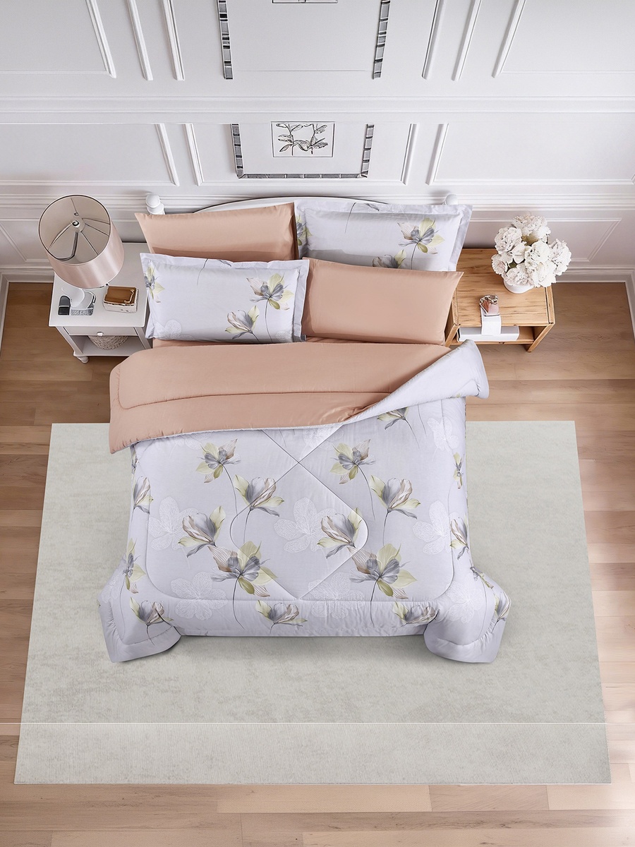 All Season 100% Cotton 4-Pieces Twin Size Comforter Set - 170x230 cm