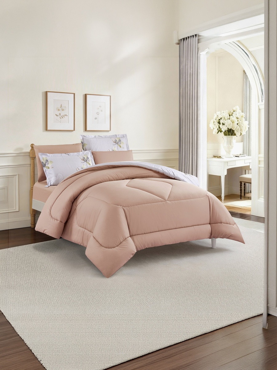 All Season 100% Cotton 4-Pieces Twin Size Comforter Set - 170x230 cm