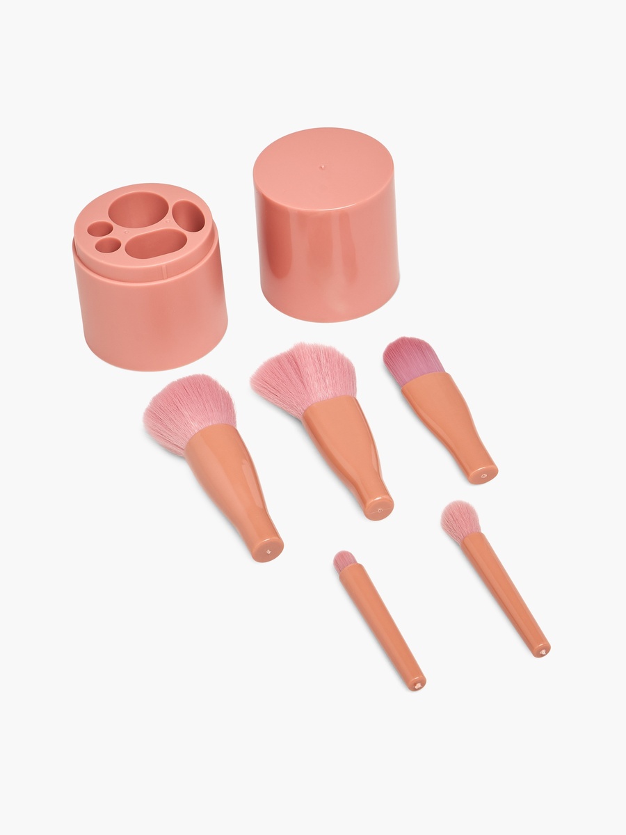 Set of 5 - Makeup Brush with Holder