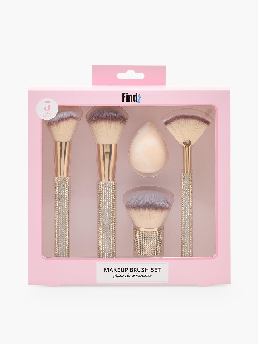 5-Piece Embellished Makeup Brush Set