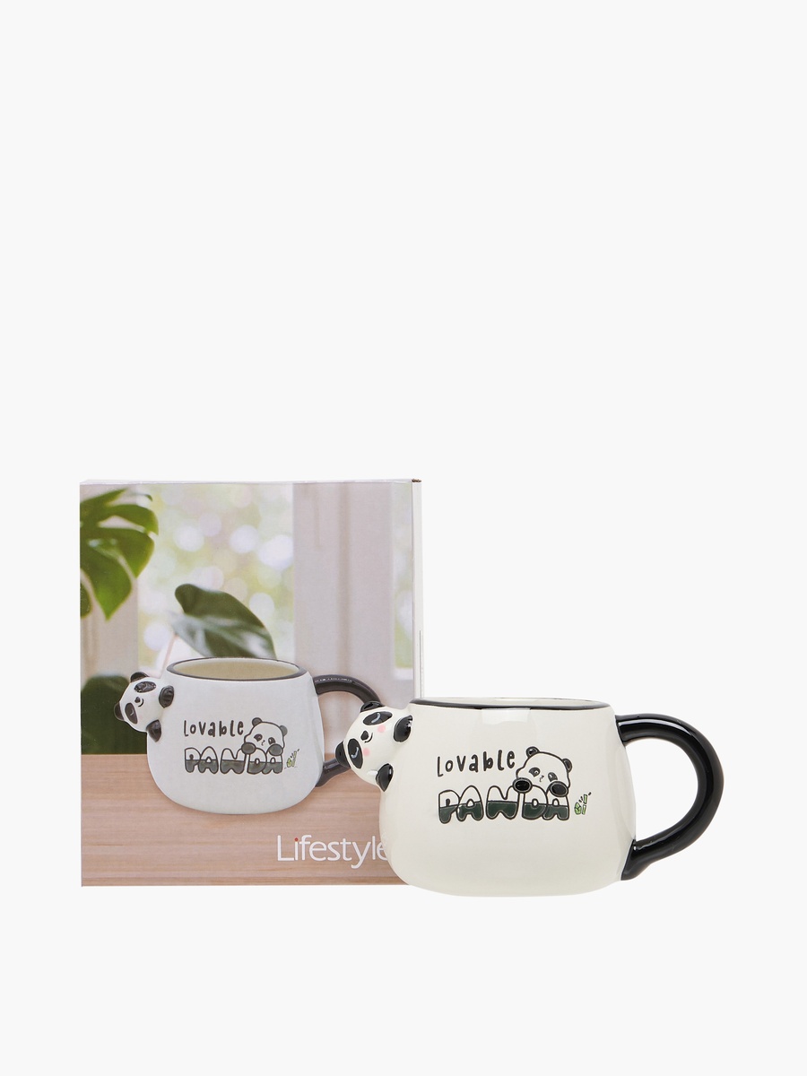 Panda Print Dolomite Mug - 440 ml