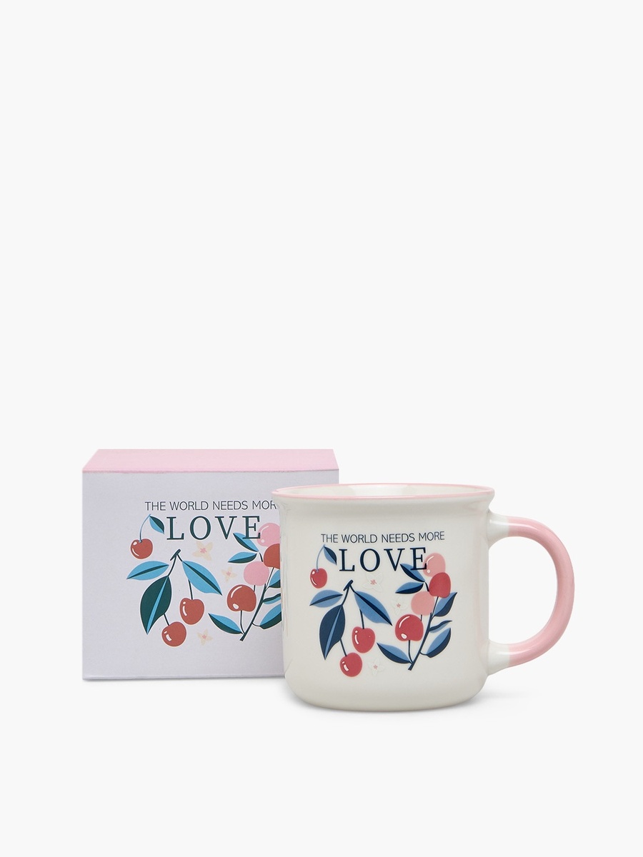 Love Print New Bone China Mug with Handle - 355 ml