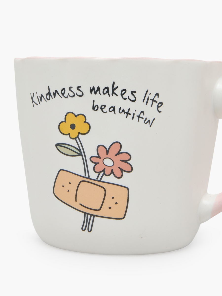 Slogan Print Bone China Mug - 370 ml