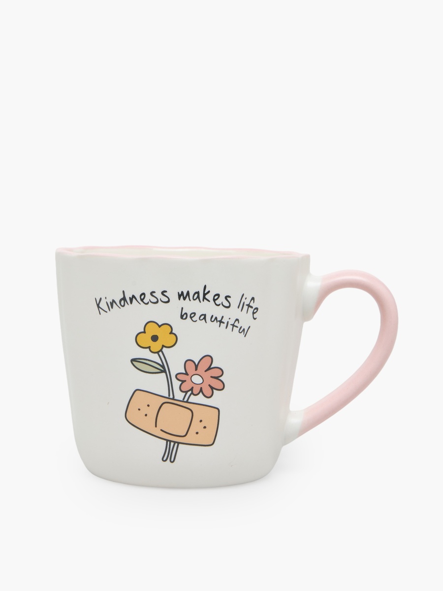 Slogan Print Bone China Mug - 370 ml