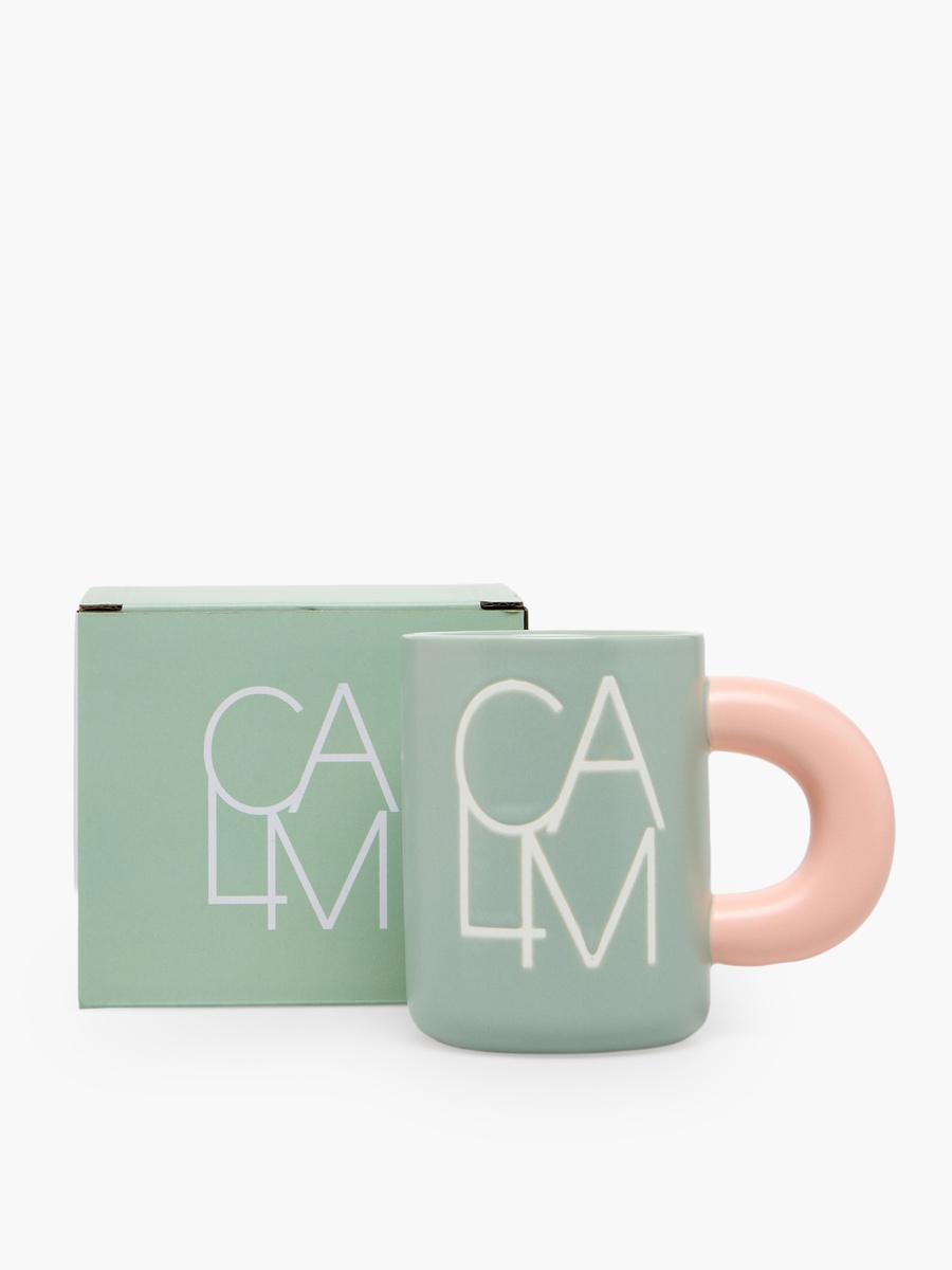 Calm Print New Bone China Mug with Handle - 400 ml