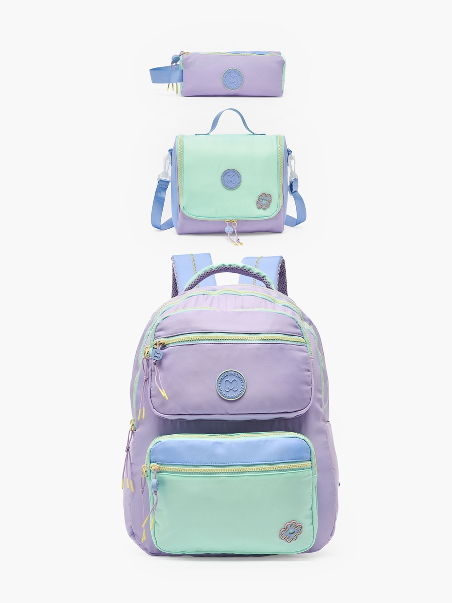 Girls Colourblock Lunch Bag with Detachable Strap