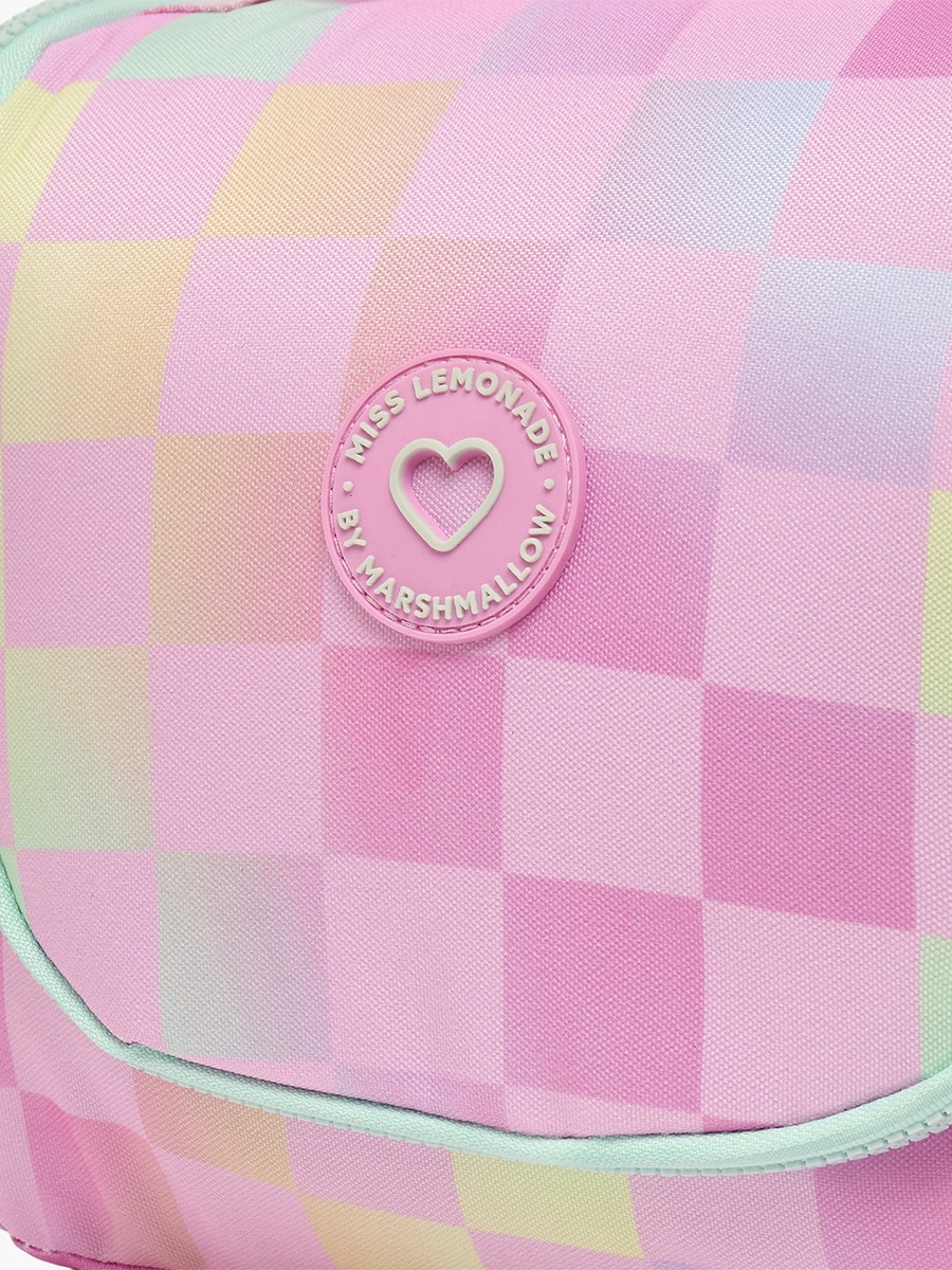 Girls Checked Lunch Bag with Detachable Strap