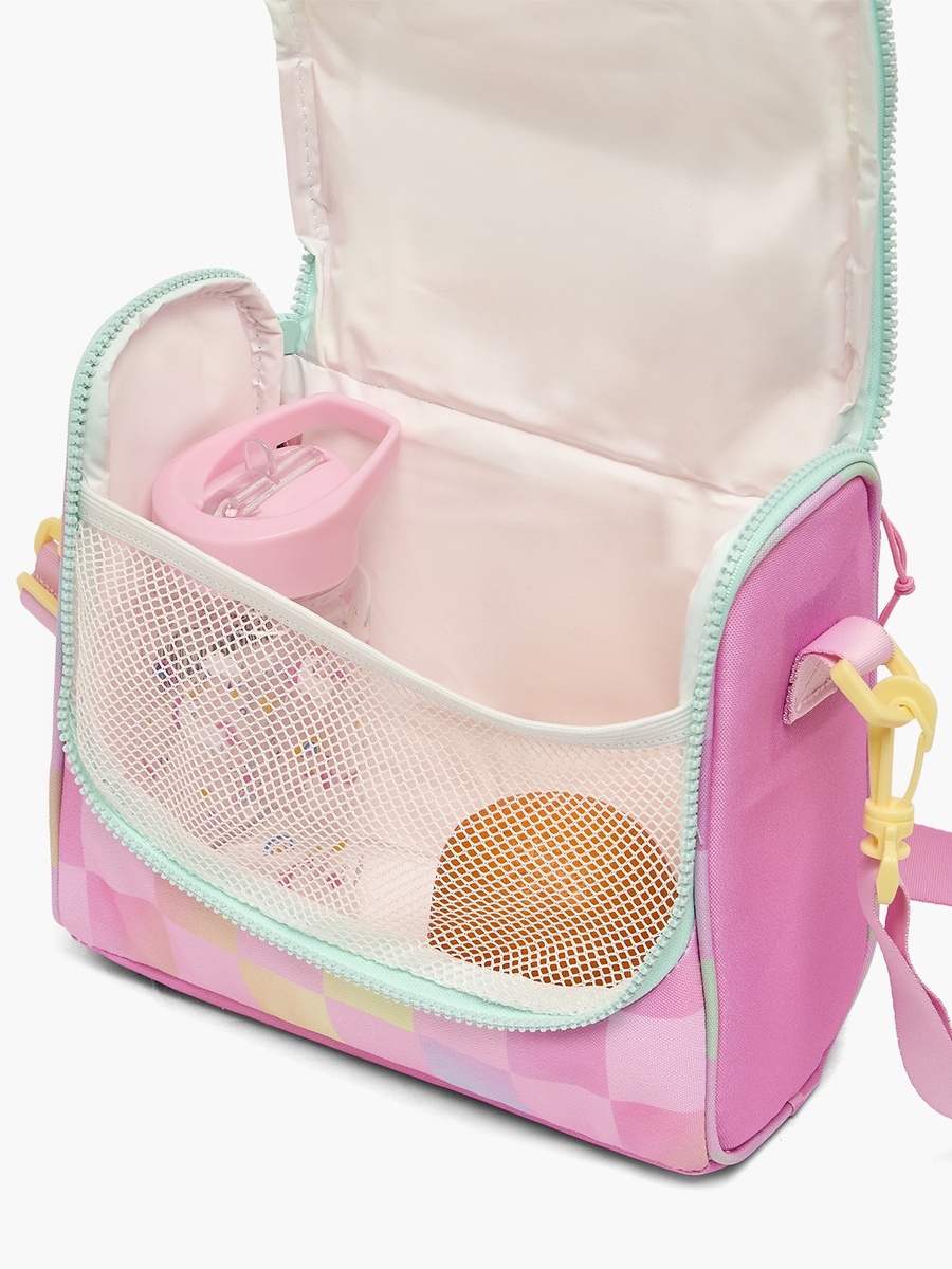 Girls Checked Lunch Bag with Detachable Strap