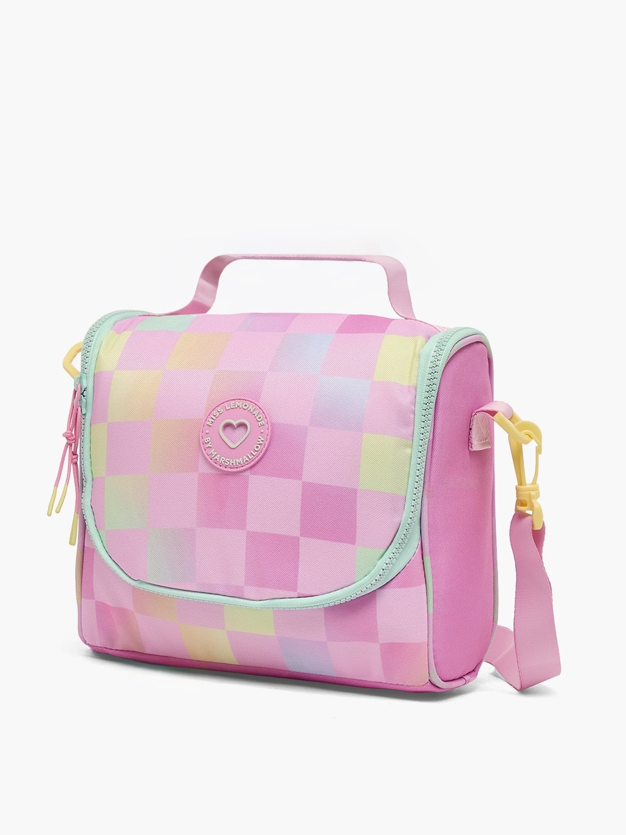 Girls Checked Lunch Bag with Detachable Strap