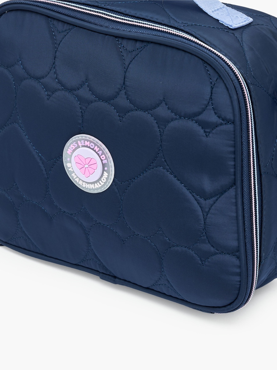 Girls Heart Quilted Lunch Bag with Insulation