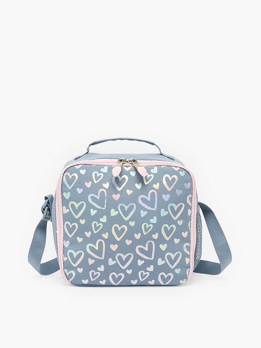 Heart Print Lunch Bag with Adjustable Strap