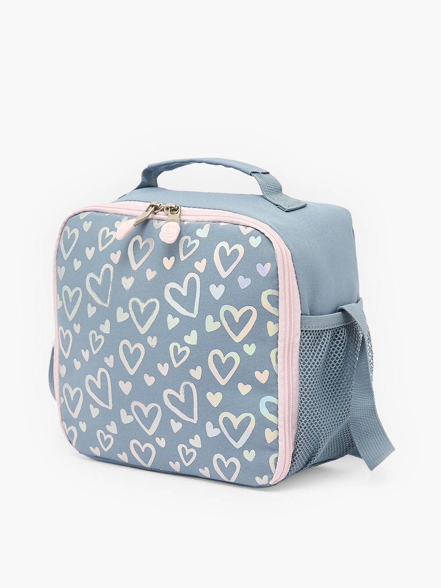 Heart Print Lunch Bag with Adjustable Strap