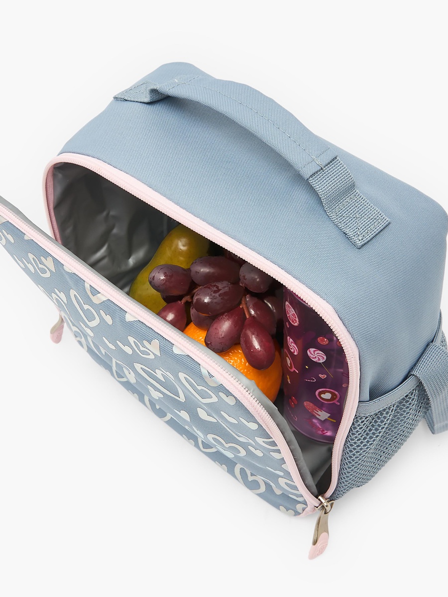 Heart Print Lunch Bag with Adjustable Strap