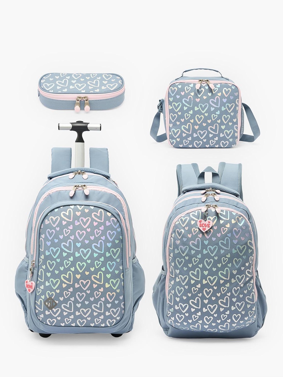 Heart Print Lunch Bag with Adjustable Strap