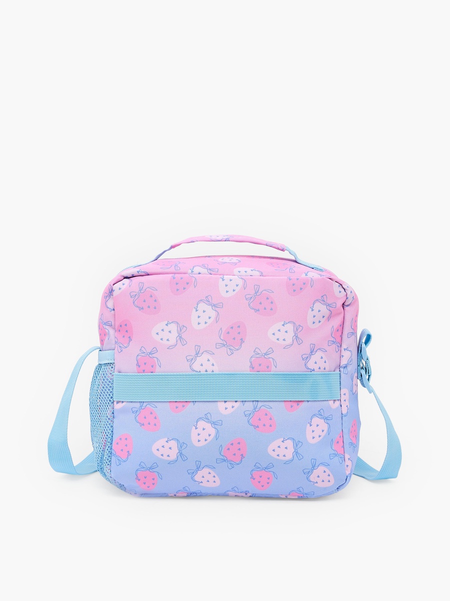 Strawberry Print Lunch Bag with Adjustable Strap