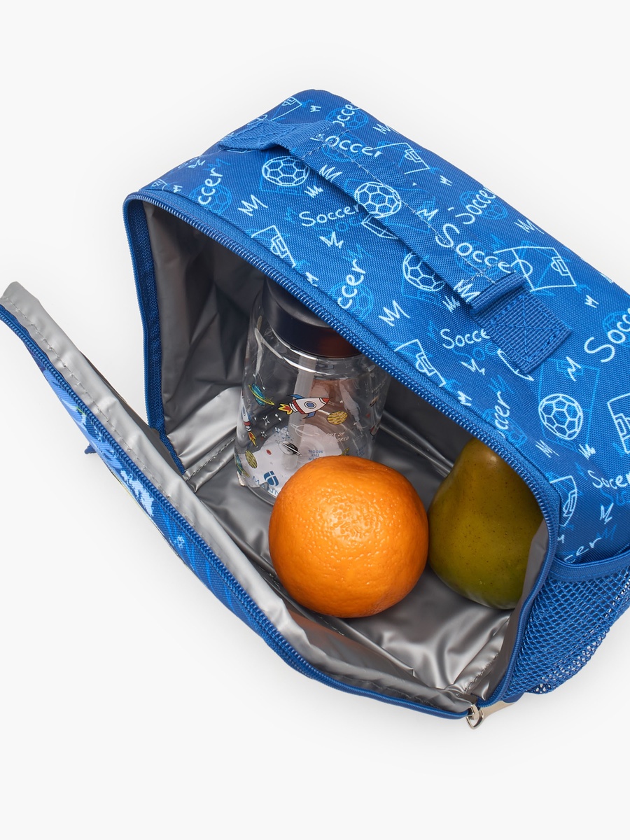 Football Print Lunch Bag with Adjustable Strap