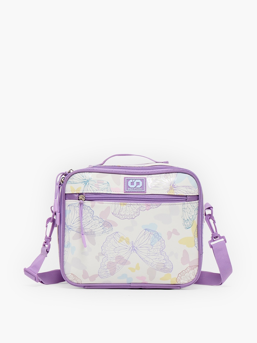 Butterfly Print Lunch Bag with Adjustable Strap