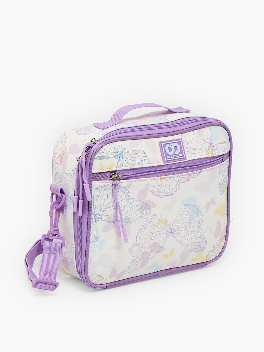 Butterfly Print Lunch Bag with Adjustable Strap