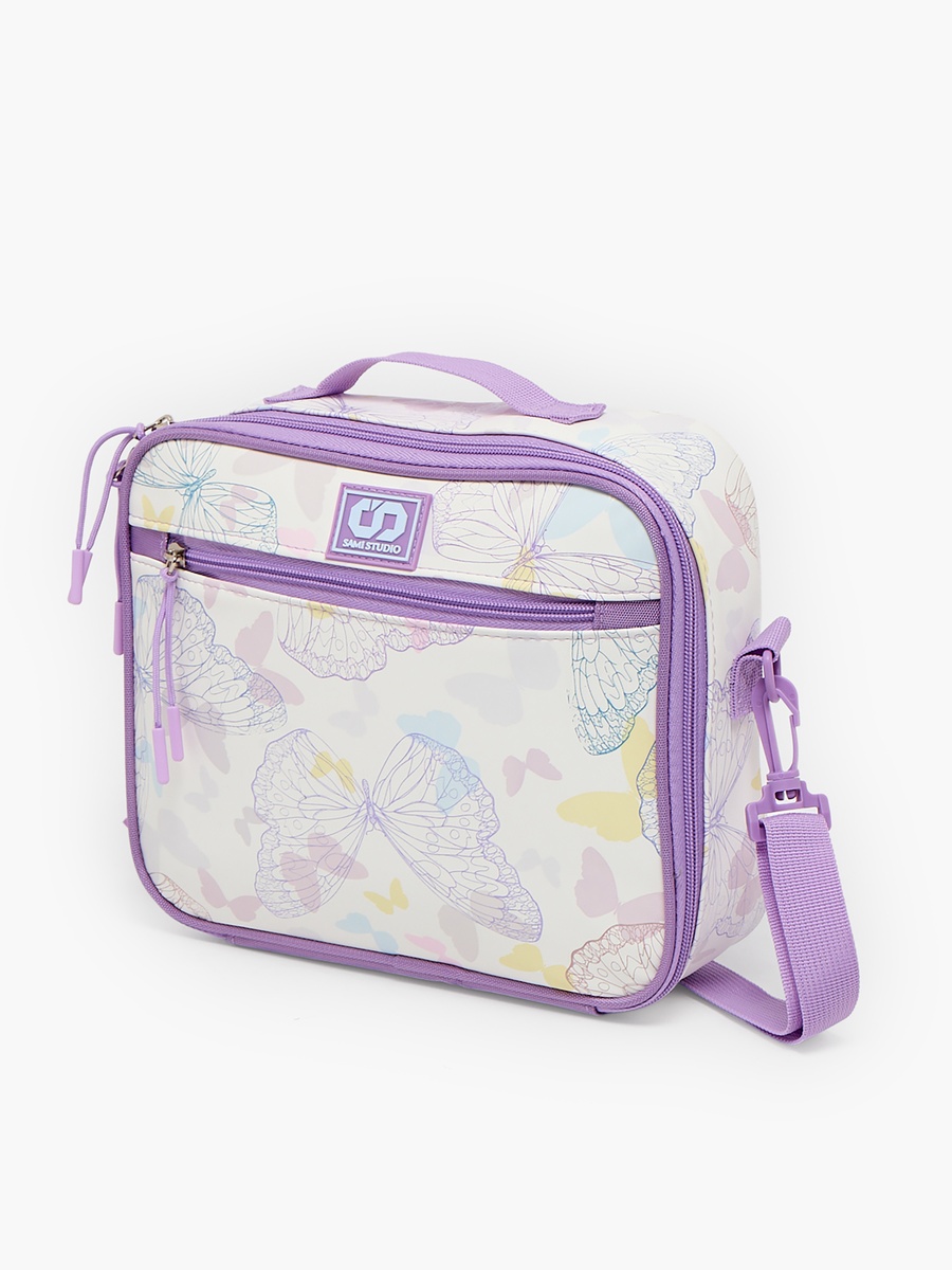Butterfly Print Lunch Bag with Adjustable Strap