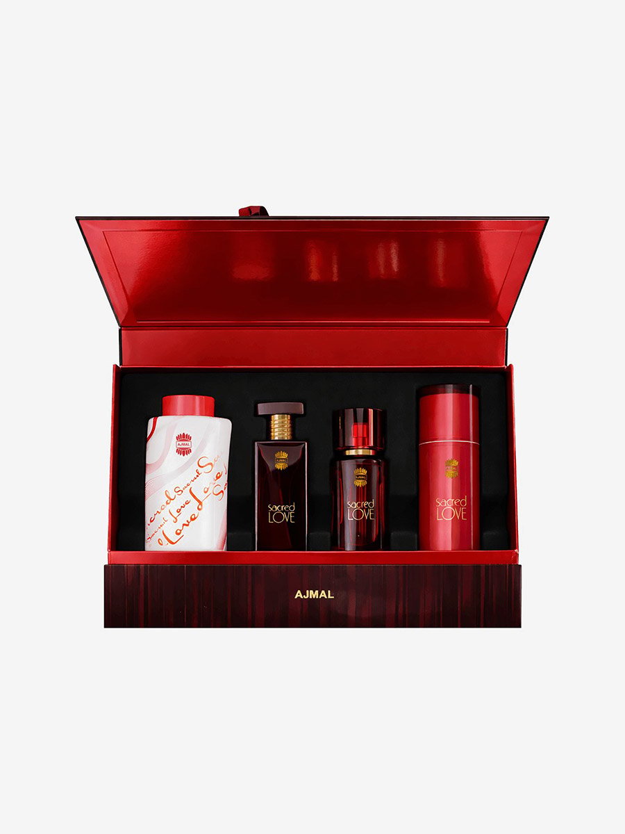 Sacred Love 4-Piece Gift Set (EDP 50mll, Body Mist 50ml, Talc Powder 100gm, Body Lotion 100ml)