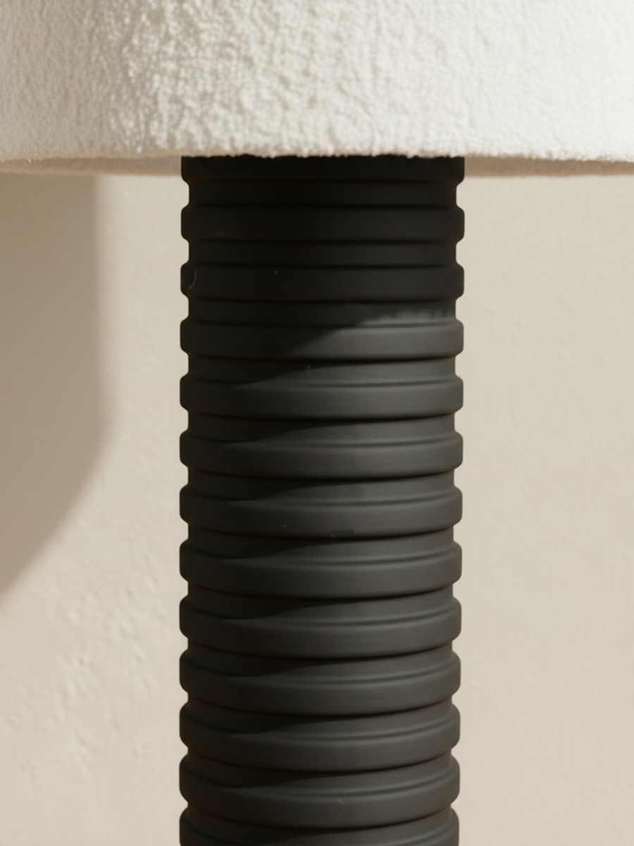 Merick Ceramic Table Lamp with Linen Shade - 35x64 cm