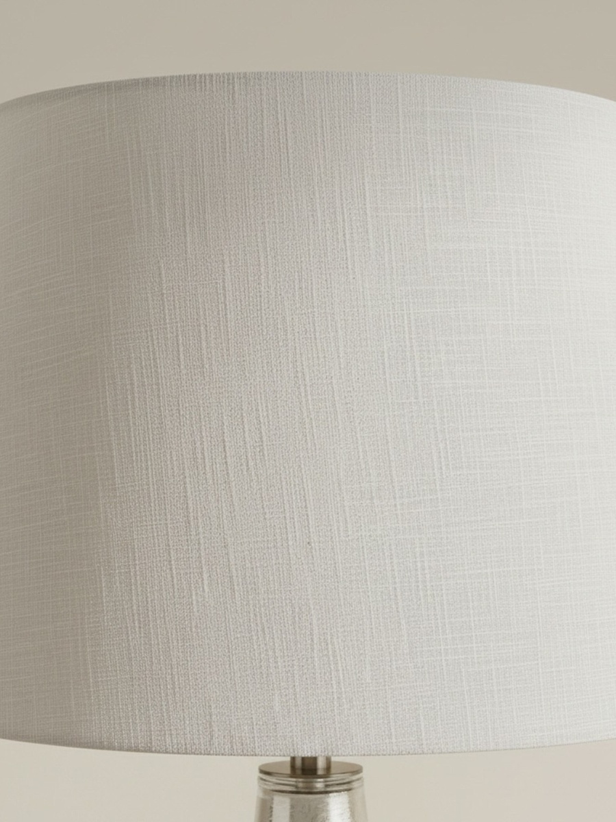 Merick Glass Table Lamp with Linen Shade - 35x63 cm