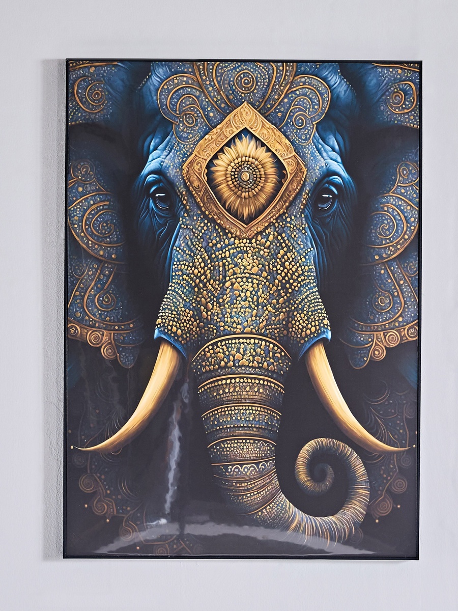 Ersel Elephant Face Framed Picture - 50x70x25 cm