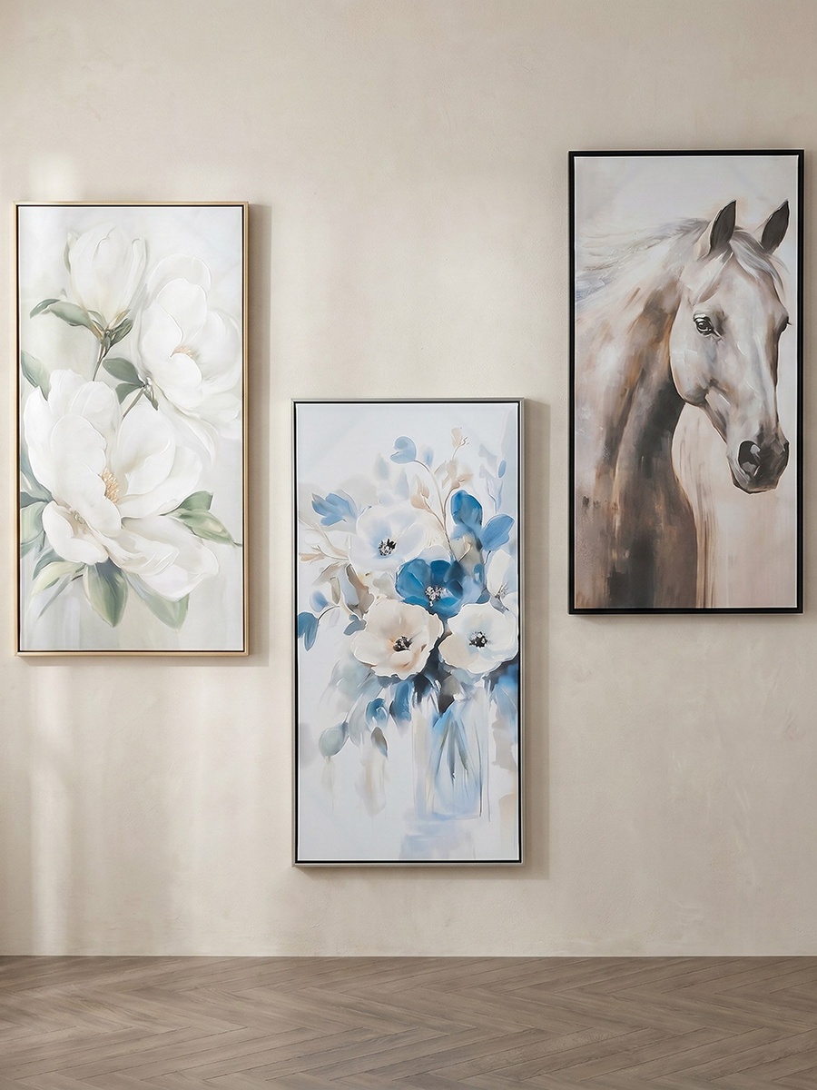 Orson Floral Bunch 60% Hand-Painted Framed Picture - 50x100 cm