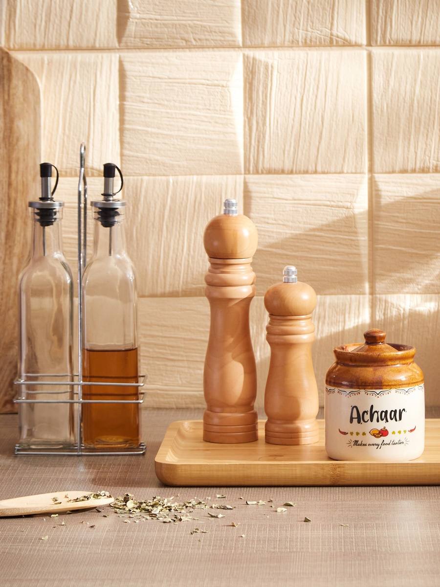Myra Oil and Vinegar Bottle Set with Stand - 250 ml