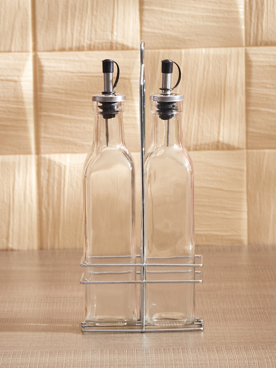 Myra Oil and Vinegar Bottle Set with Stand - 250 ml