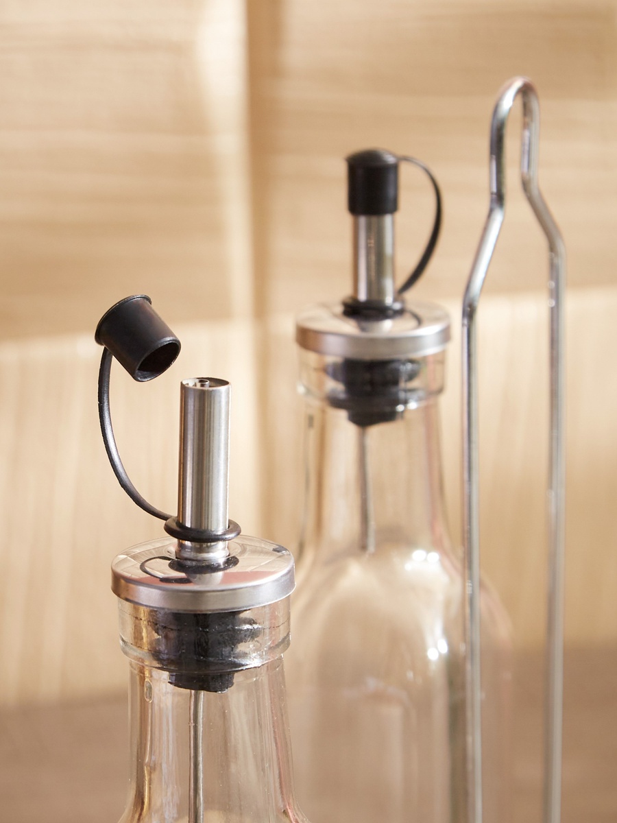 Myra Oil and Vinegar Bottle Set with Stand - 250 ml