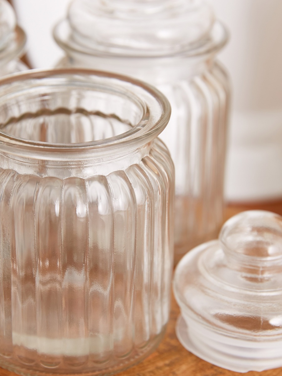 Myra 3-Piece Glass Canister Set