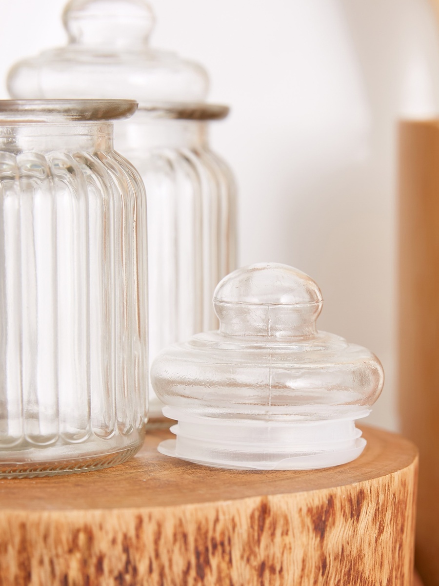Myra 3-Piece Glass Canister Set