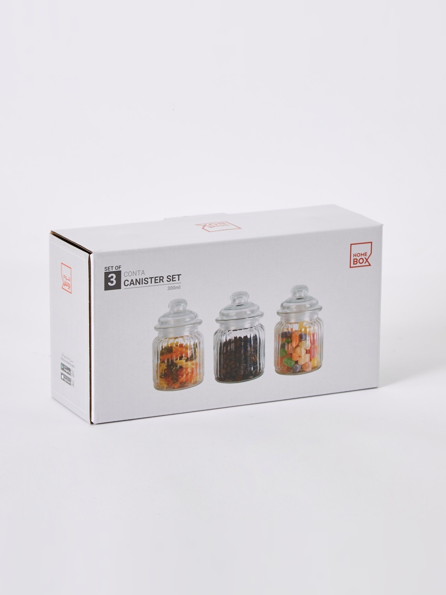Myra 3-Piece Glass Canister Set