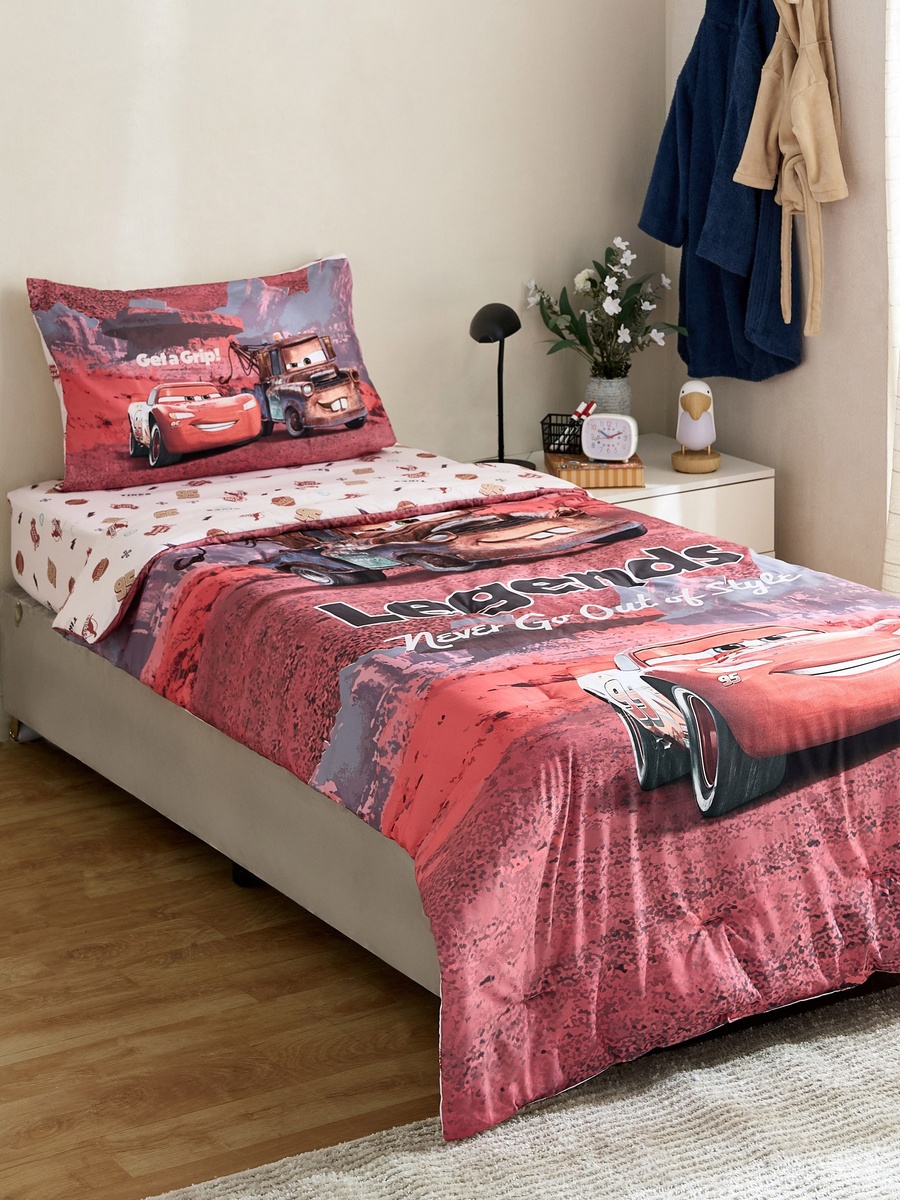 Car Legends 3-Piece Microfibre BIAB Single Comforter Set - 135x220 cm