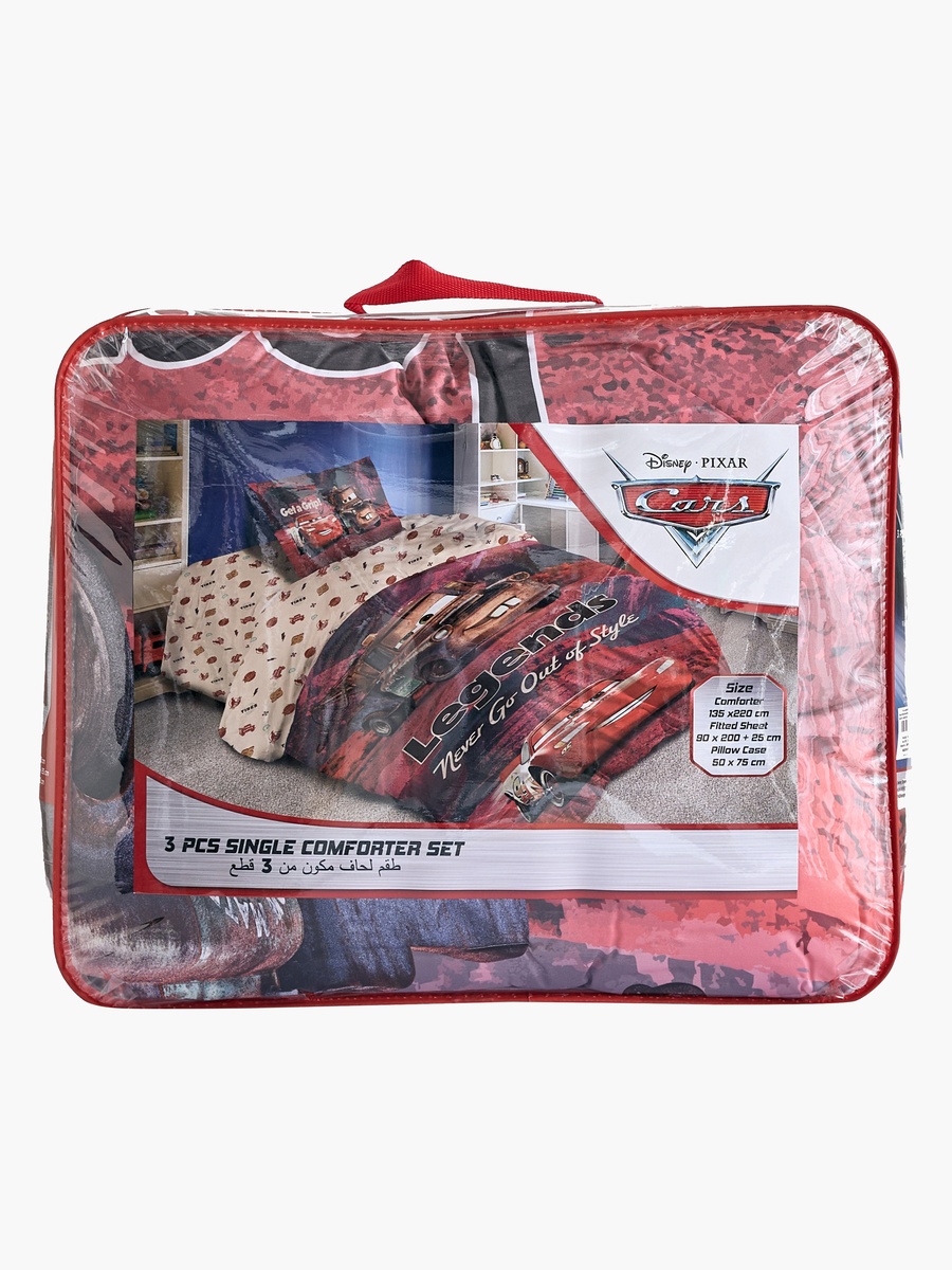 Car Legends 3-Piece Microfibre BIAB Single Comforter Set - 135x220 cm