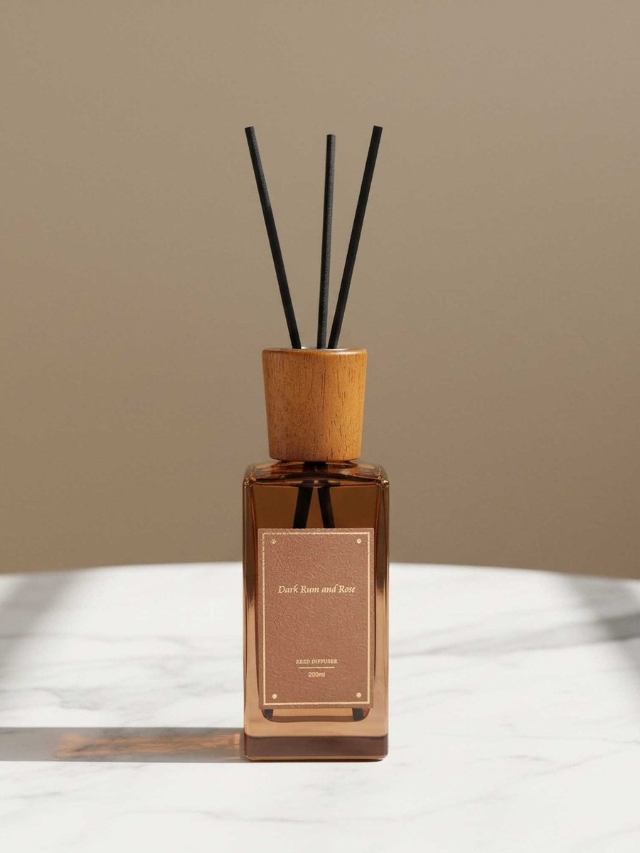 Nuvori Scentelier Dark Rum and Rose Reed Diffuser - 200 ml