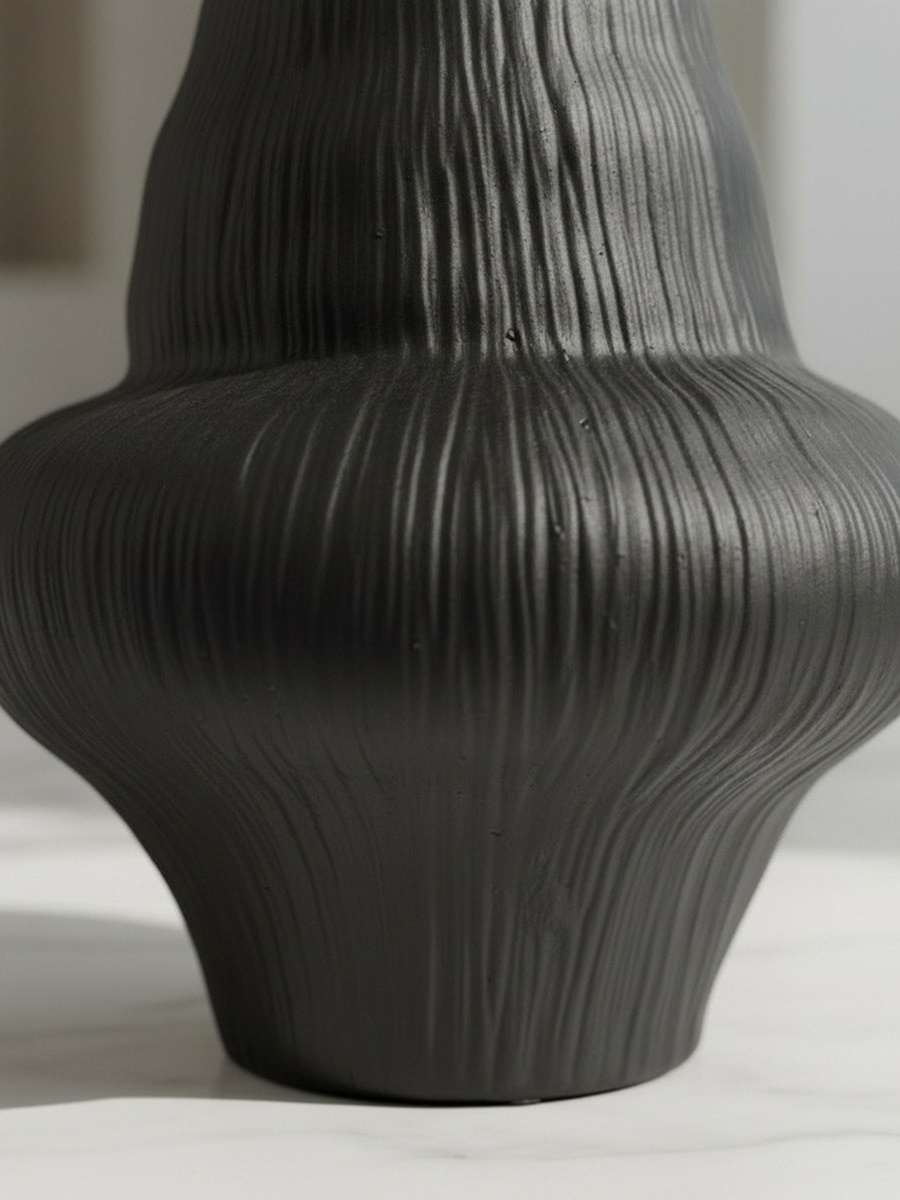 Sansa Truffle Decorative Ceramic Textured Vase - 19x19x24.3 cm