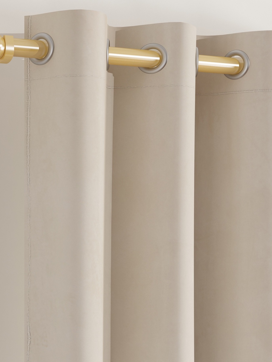 Dove Dimout Velvet Curtain Pair - 135x300 cm