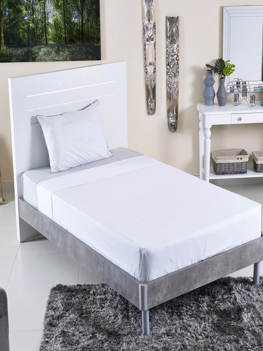 Ballina Solid Cotton Twin Flat Sheet - 170x260 cm