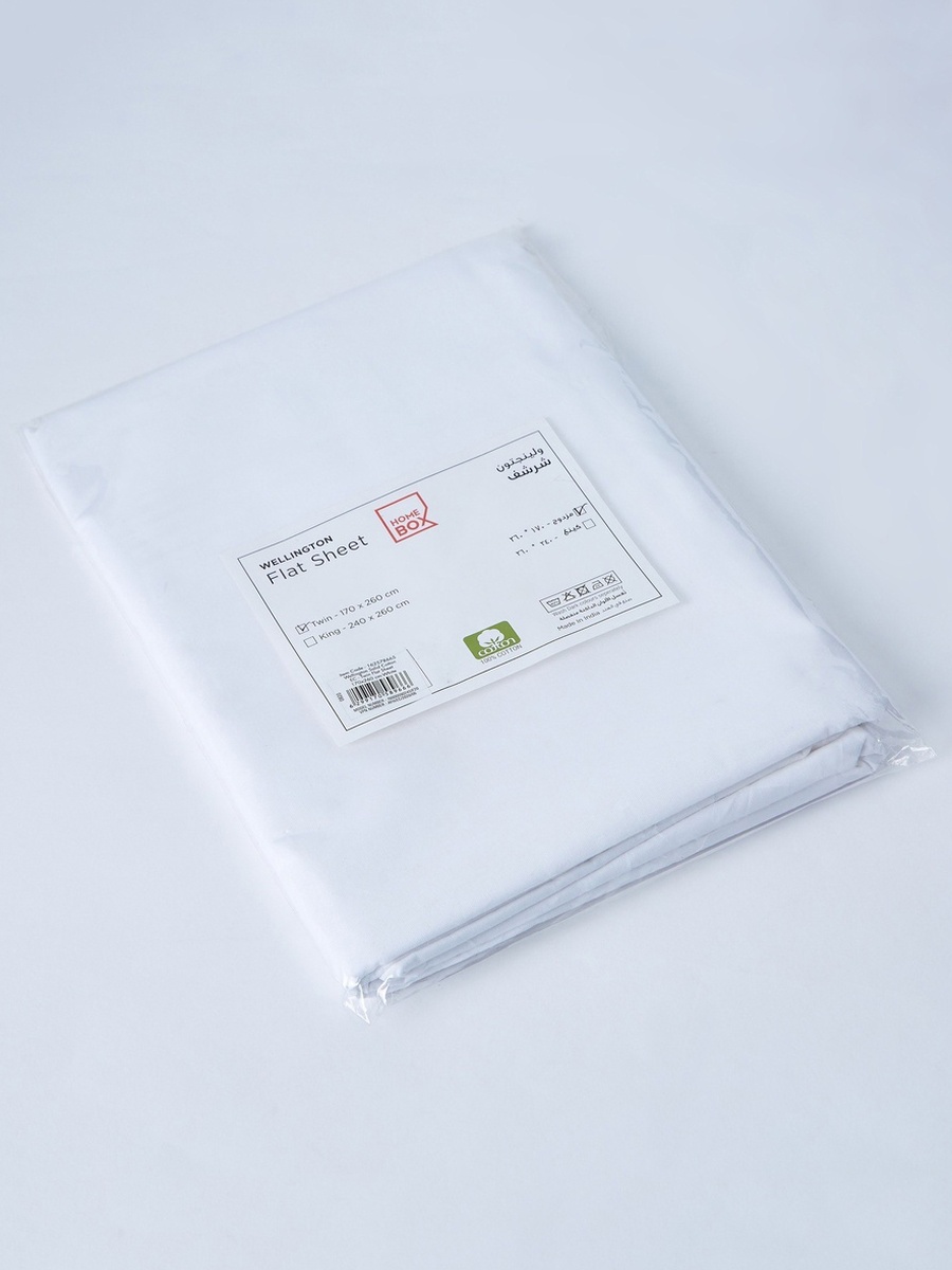 Ballina Solid Cotton Twin Flat Sheet - 170x260 cm