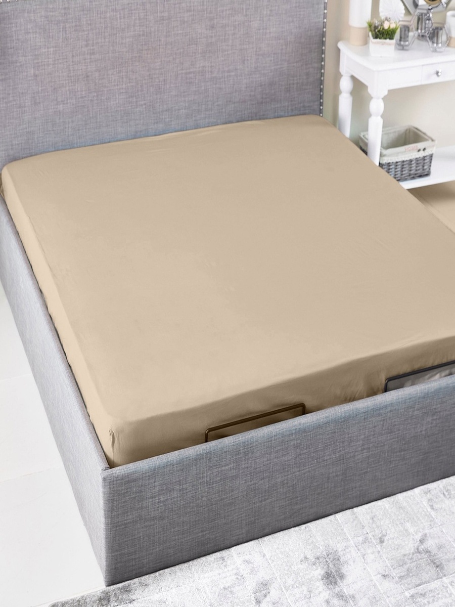 Ballina Solid Cotton King Fitted Sheet - 180x200+33 cm