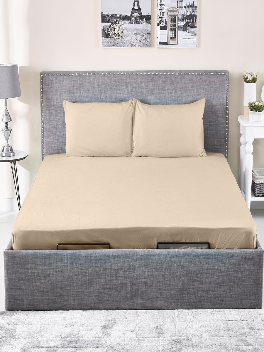 Ballina Solid Cotton King Fitted Sheet - 180x200+33 cm