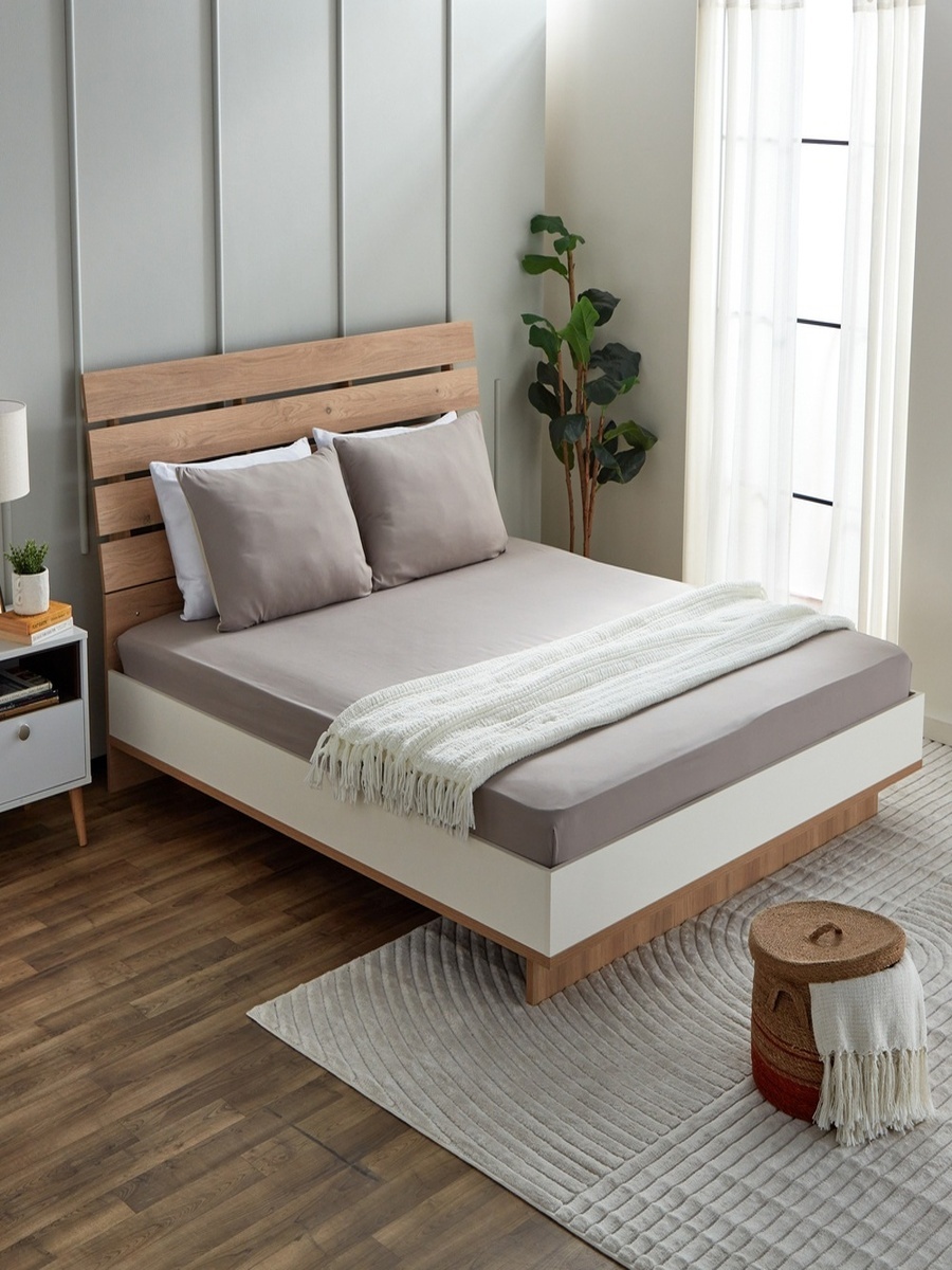 Derby Solid Microfiber King Fitted Sheet - 180x200+25 cm