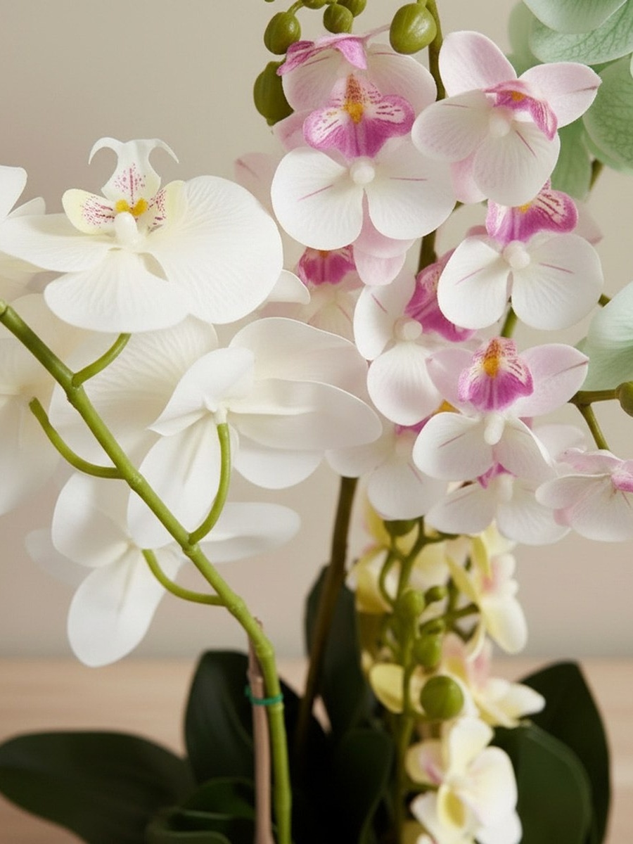 Areos Artificial Orchid Plant in Ceramic Pot - 50 cm