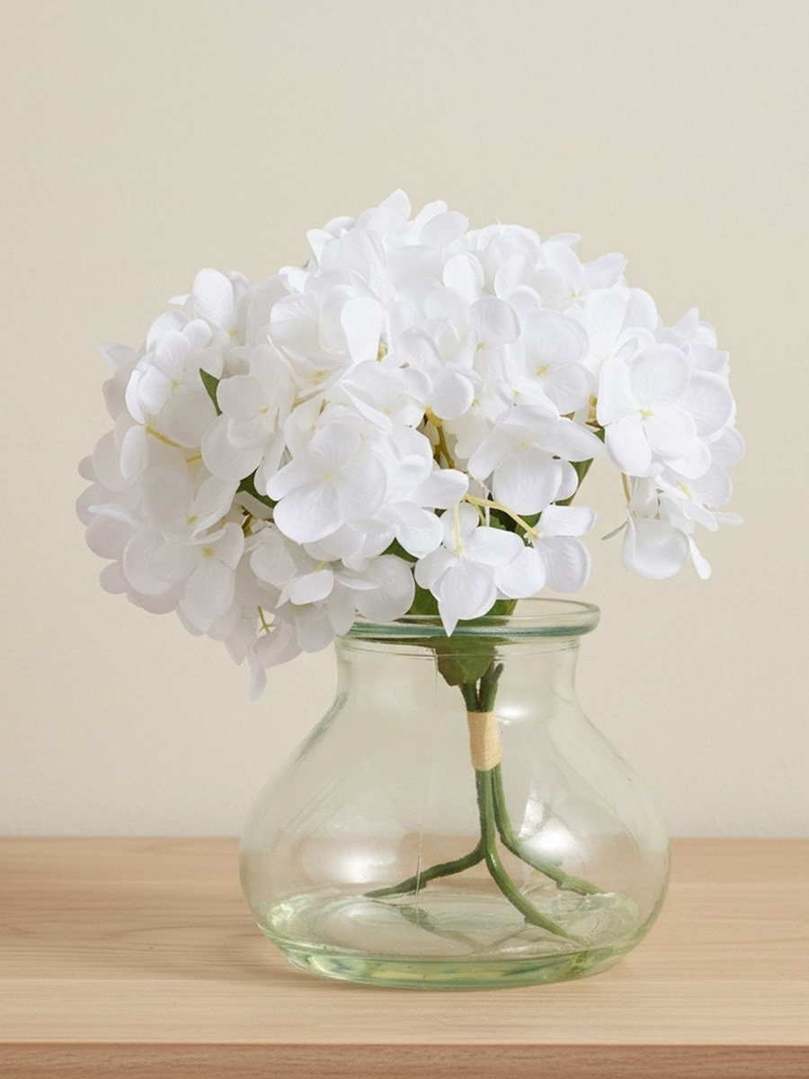 Areos Artificial Fake Water Potted Flower in Glass Pot - 25 cm