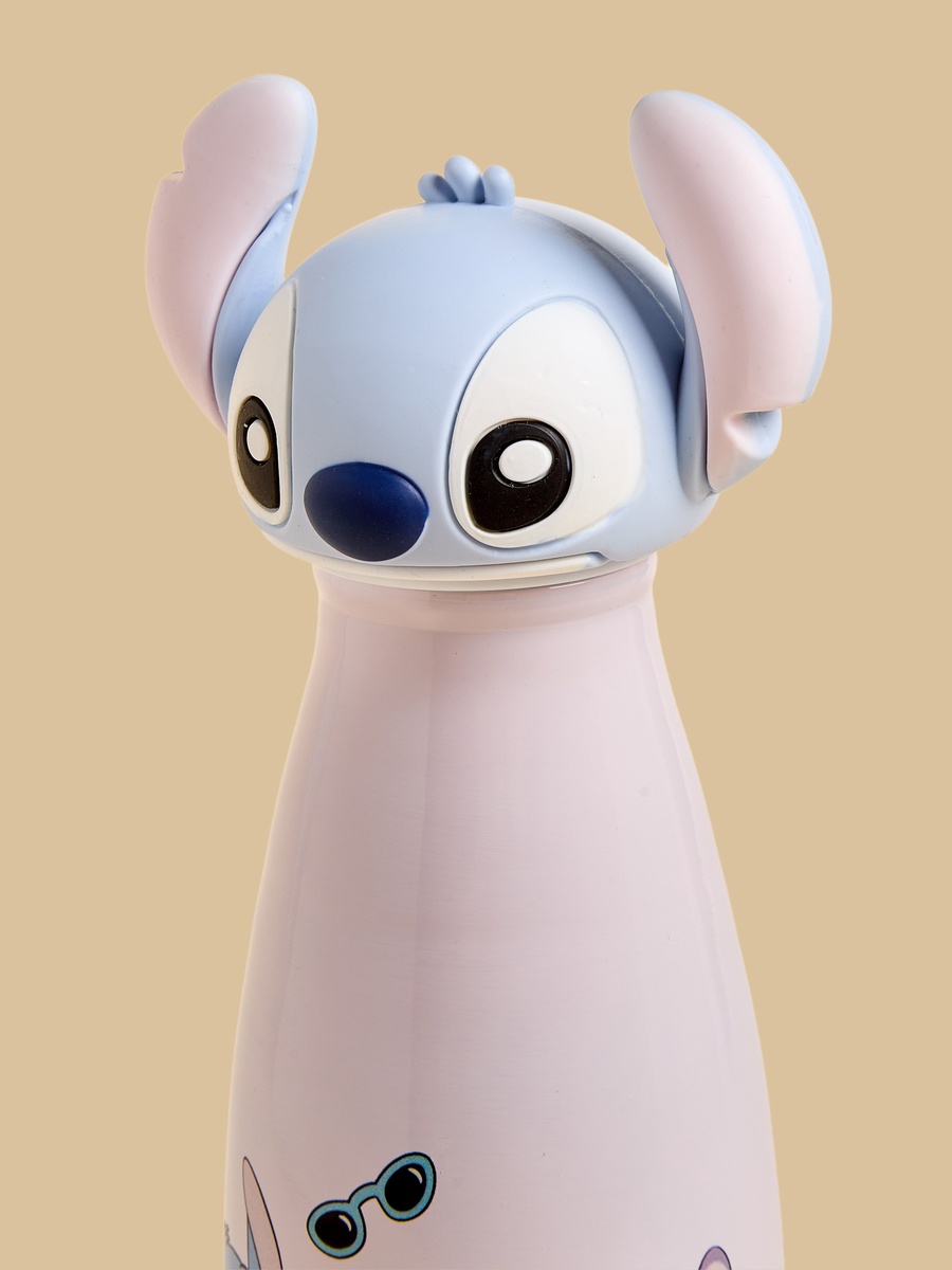 Stitch and Angel Print Vacuum Water Bottle