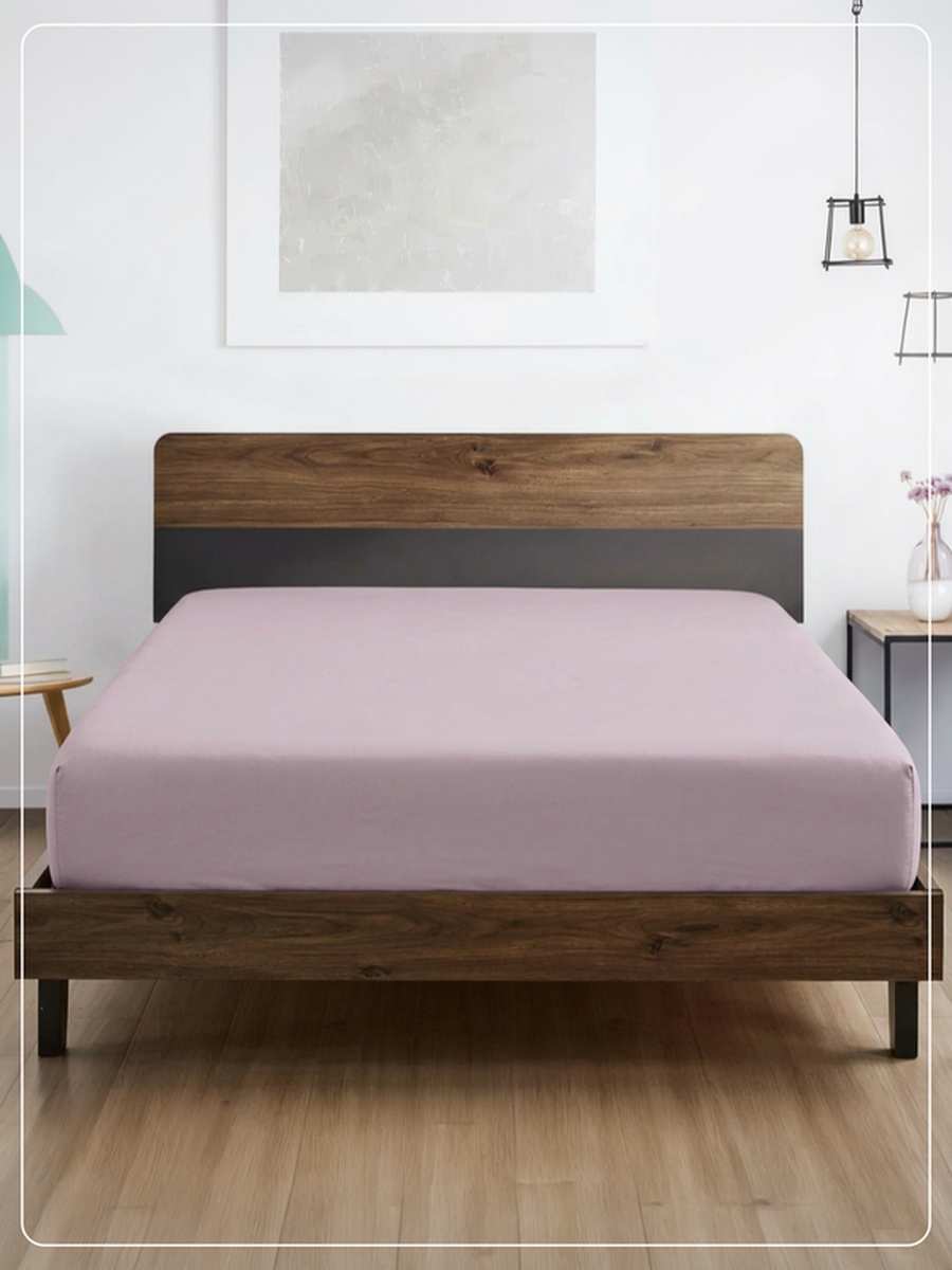 1-Piece Queen Fitted Sheet, 160x200cm -Lilac