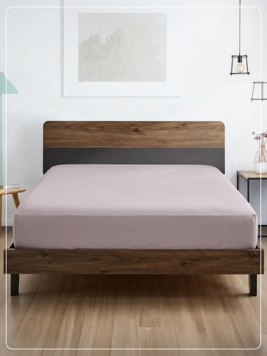 1-Piece Queen Fitted Sheet, 160x200cm - Pink